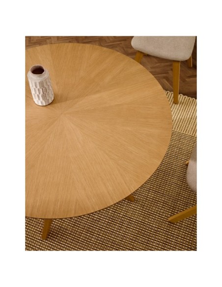 Mesa redonda Naanim de chapa de roble Ø 120 cm - Kave Home