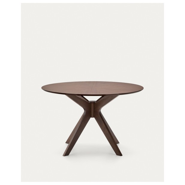 Mesa redonda Naanim de chapa de nogal Ø 120 cm - Kave Home