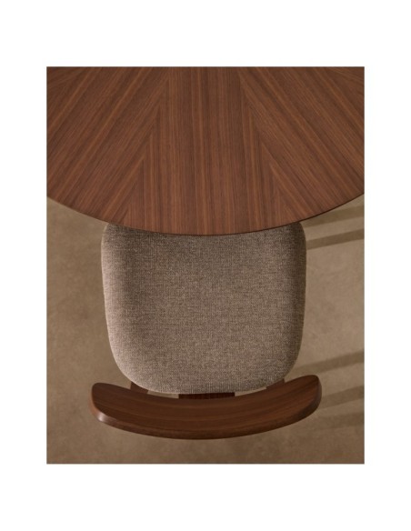 Mesa redonda Naanim de chapa de nogal Ø 120 cm - Kave Home