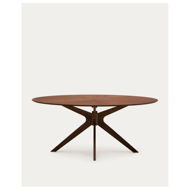 Mesa Naanim de chapa de nogal 180 x 110 cm - Kave Home
