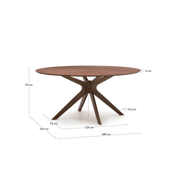 Mesa Naanim de chapa de nogal 180 x... Mesa Naanim de chapa de nogal 180 x...