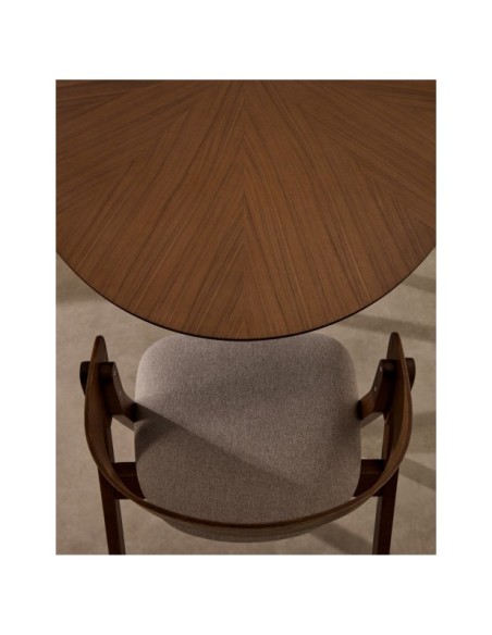 Mesa Naanim de chapa de nogal 180 x 110 cm - Kave Home