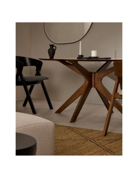 Mesa Naanim de chapa de nogal 180 x 110 cm - Kave Home