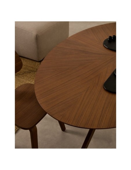 Mesa Naanim de chapa de nogal 180 x 110 cm - Kave Home