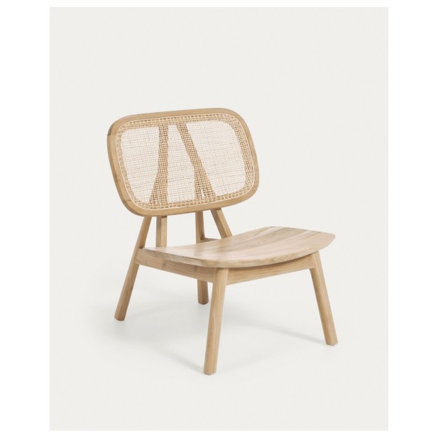Sillón Nadra madera maciza teca y ratán - Kave Home