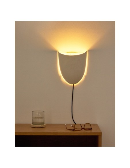 Aplique de pared Nibla de metal efecto arcilla blanca - Kave Home