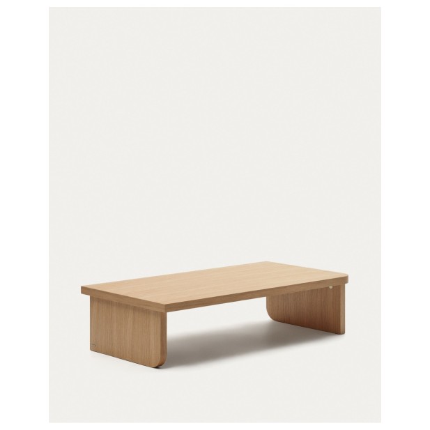 Mesa de centro Oaq de chapa de roble con acabado natural 140 x 75 cm FSC Mix Credit - Kave Home