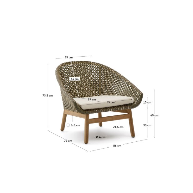 Butaca Olbia de ratán sintético y...