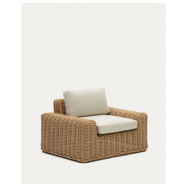 Sillón exterior Portlligat de ratán sintético con acabado natural - Kave Home
