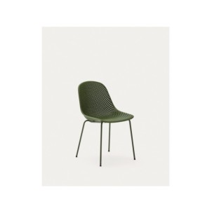 Silla de exterior Quinby con patas de acero verde - Kave...