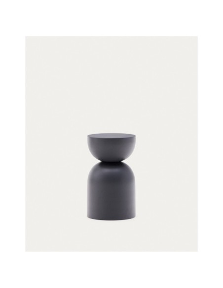 Mesa auxiliar Rachell de metal con acabado pintado gris Ø30,5 cm - Kave Home