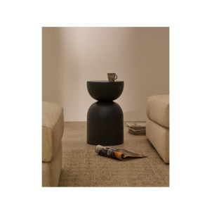 Mesa auxiliar Rachell de metal con acabado pintado gris... 2