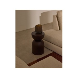 Mesa auxiliar Rachell de metal con acabado pintado morado... 2