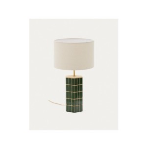 Lámpara de mesa Rue de cerámica verde - Kave Home