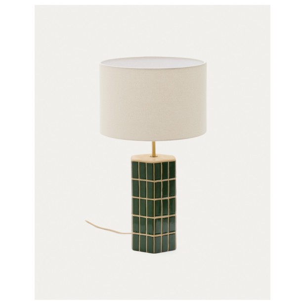 Lámpara de mesa Rue de cerámica verde - Kave Home