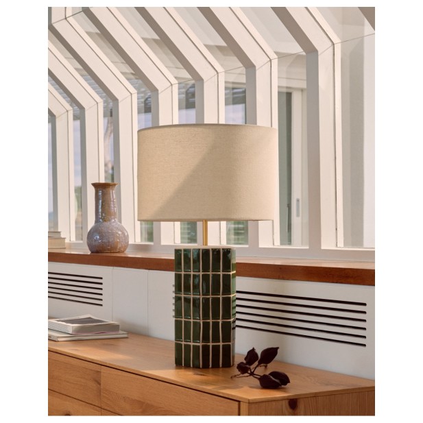 Lámpara de mesa Rue de cerámica verde... Lámpara de mesa Rue de cerámica verde...