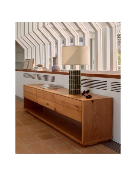 Lámpara de mesa Rue de cerámica verde - Kave Home