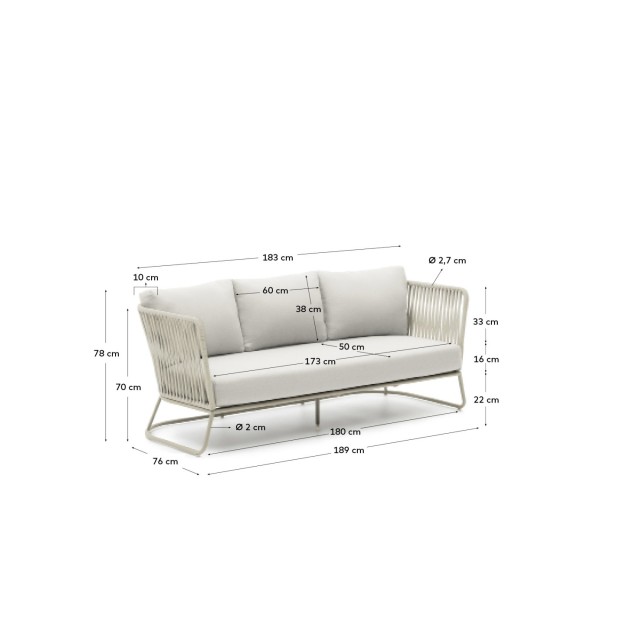 Sofá 3 plazas de exterior Saconca de...