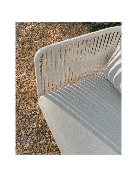 Sofá 3 plazas de exterior Saconca de cuerda y acero galvanizado gris 189 cm - Kave Home
