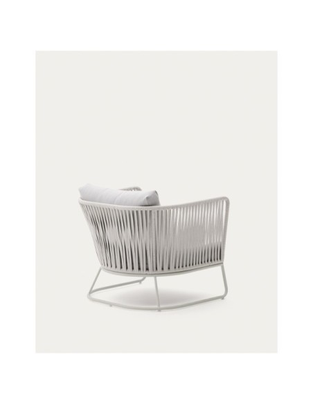 Butaca de exterior Saconca de cuerda y acero galvanizado gris - Kave Home