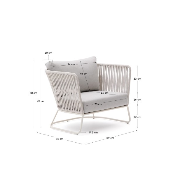 Butaca de exterior Saconca de cuerda...