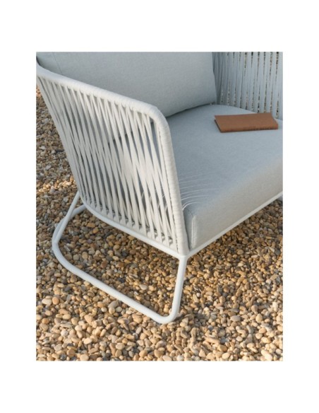 Butaca de exterior Saconca de cuerda y acero galvanizado gris - Kave Home