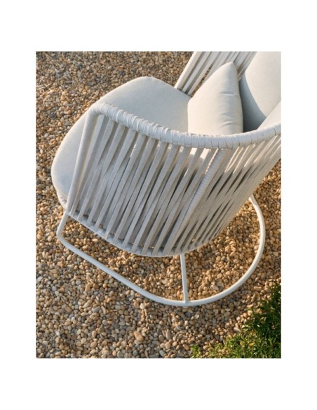 Butaca de exterior Saconca de cuerda y acero galvanizado gris - Kave Home