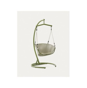 Sillón colgante con pie Saliga de aluminio y ratán...