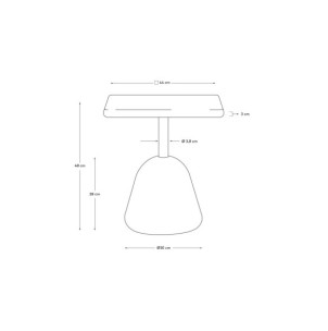 Mesa de centro Saura con sobre de terrazo blanco y pie de... 2