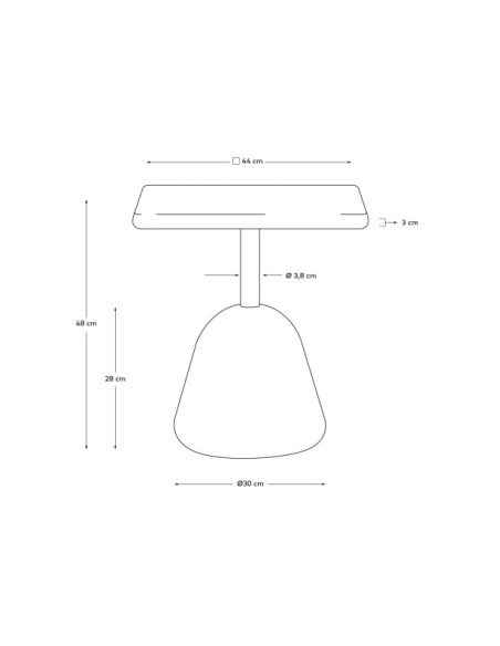 Mesa de centro Saura con sobre de terrazo blanco y pie de terrazo blanco 44x44x48cm - Kave Home