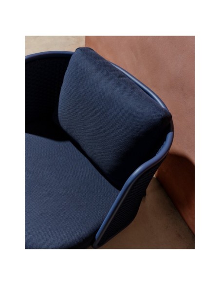 Butaca de exterior Sedalis de aluminio y cuerda azul - Kave Home