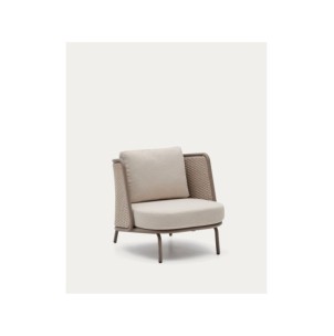 Butaca de exterior Sedalis de aluminio y cuerda topo -...