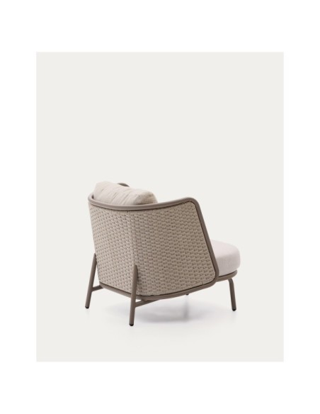 Butaca de exterior Sedalis de aluminio y cuerda topo - Kave Home