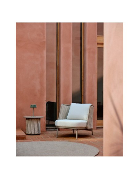 Butaca de exterior Sedalis de aluminio y cuerda topo - Kave Home