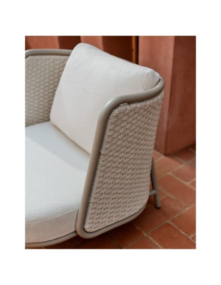 Butaca de exterior Sedalis de aluminio y cuerda topo - Kave Home