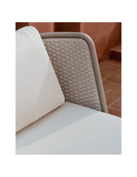 Butaca de exterior Sedalis de aluminio y cuerda topo - Kave Home