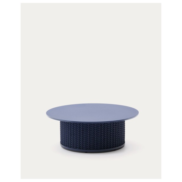 Mesa de centro de exterior Sedalis de aluminio y cuerda azul Ø99 cm - Kave Home