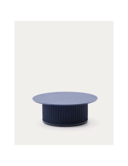 Mesa de centro de exterior Sedalis de aluminio y cuerda azul Ø99 cm - Kave Home