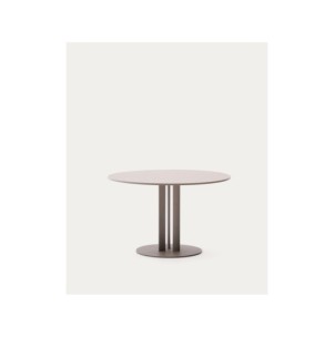 Mesa redonda de exterior Sedalis de acero y sobre de...