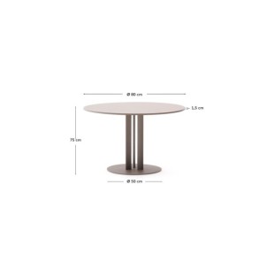 Mesa redonda de exterior Sedalis de acero y sobre de... 2