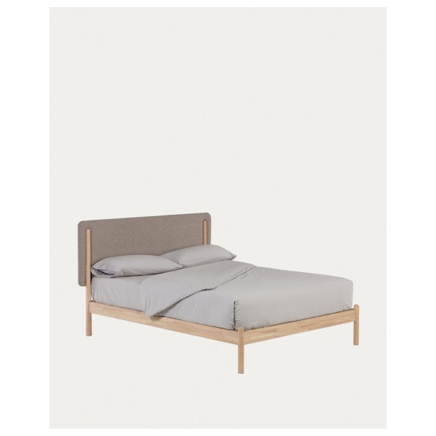 Cama Shayndel de madera maciza de caucho para colchón de 160 x 200 cm - Kave Home