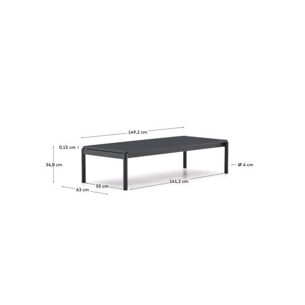 Mesa de centro Sorells de aluminio... Mesa de centro Sorells de aluminio...