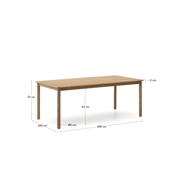 Mesa Sori de madera maciza de acacia... Mesa Sori de madera maciza de acacia...