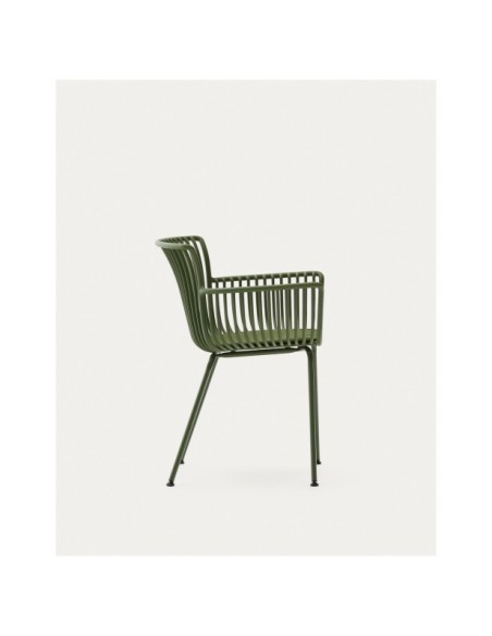 Silla de exterior Surpika con patas de acero verde - Kave Home