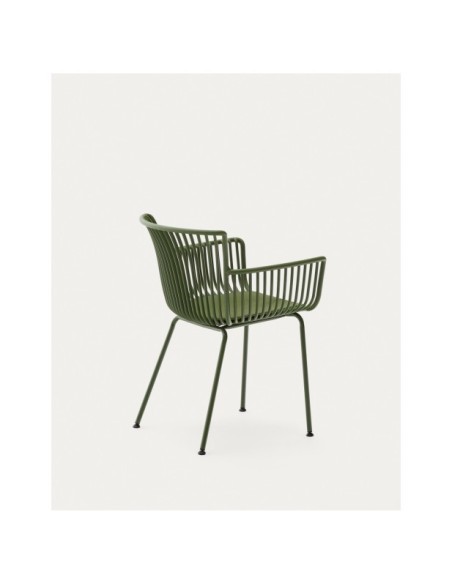 Silla de exterior Surpika con patas de acero verde - Kave Home
