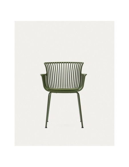 Silla de exterior Surpika con patas de acero verde - Kave Home