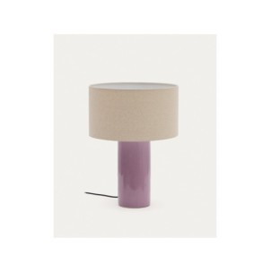 Lámpara de mesa Toneric de cerámica con acabado lila y...