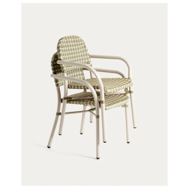 Silla apilable Tuccia de aluminio y... Silla apilable Tuccia de aluminio y...