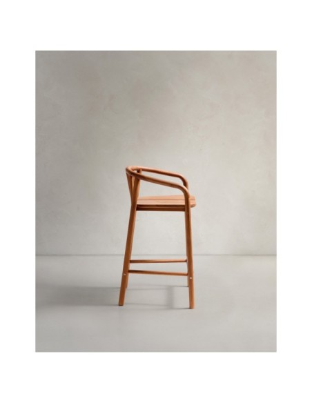 Taburete de exterior Turqueta de madera maciza de teca FSC 100% altura 65 cm - Kave Home