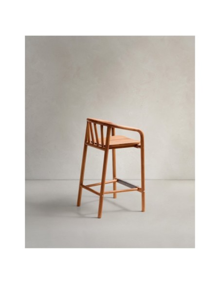 Taburete de exterior Turqueta de madera maciza de teca FSC 100% altura 65 cm - Kave Home